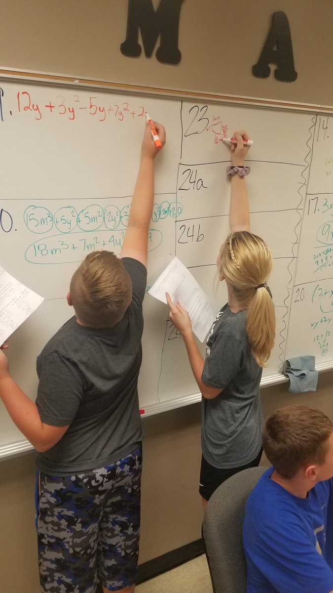 MrsParsons_Math's tweet photo. Trying out a math community message board with peer review this week in 8th grade. Students can share work, get help, and review/approve work of peers. It was student approved.👍👍@leetonschool #LHSBulldogChallenge #mathchat https://t.co/561vKJGqIN