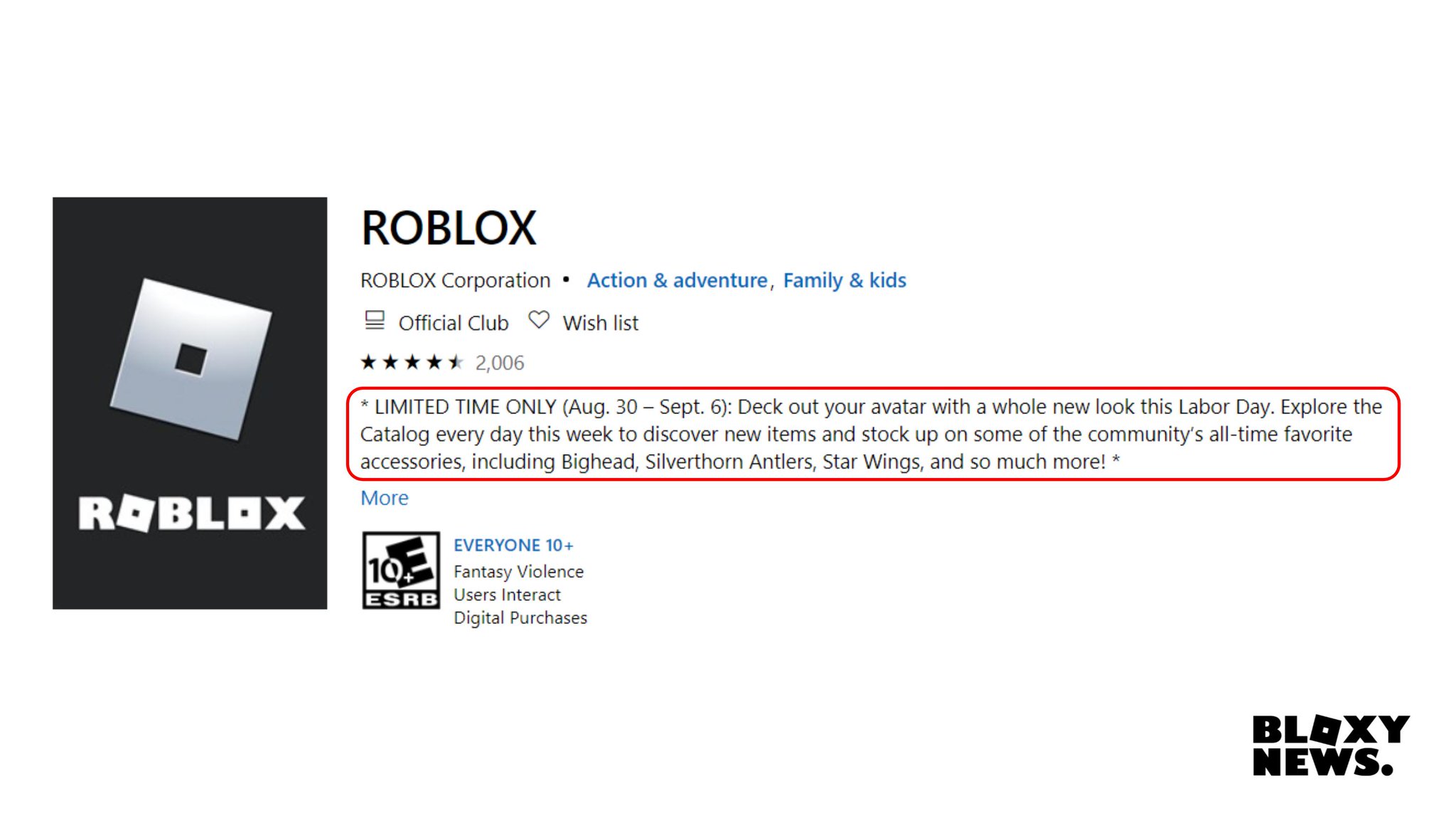 Bloxy News On Twitter Bloxynews According To Roblox On The Microsoft Store We Will Be Getting A Labordaysale Starting Tomorrow A Few Items That Are Already Confirmed Are Big Head