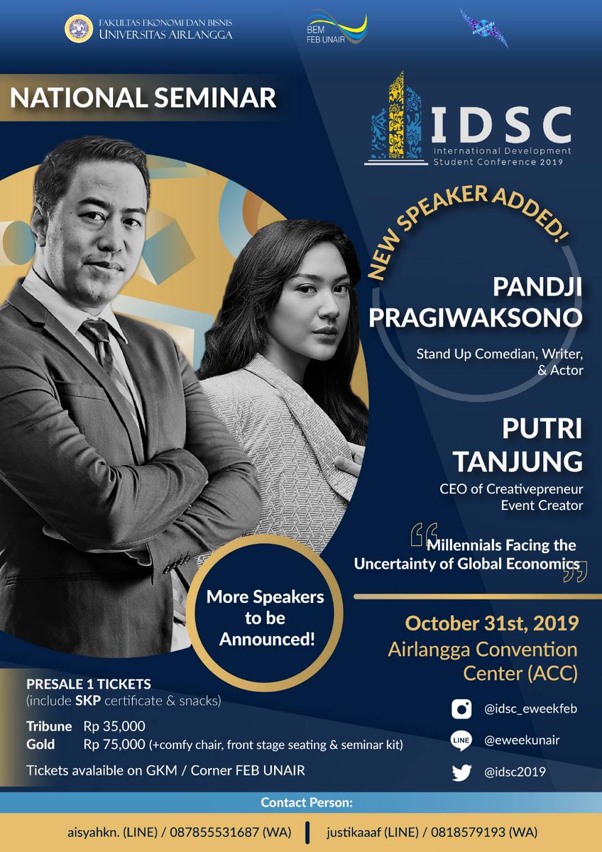 [IDSC E-WEEK: INTRODUCING OUR SECOND SPEAKER]

More info:
bit.ly/32hwjiG 

#KabinetHARMONI 
#BEMFEBUNAIR2019 
#FEBSatu 
#AirlanggaHEBAT