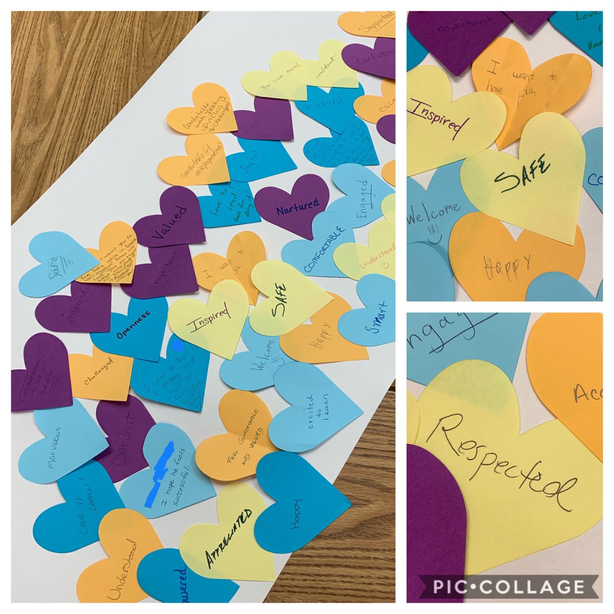 SeeMaryTeach's tweet photo. Asked @PAMSPanthers parents at open house what they want their children to feel while in my classroom. Good reminders to not get lost in curriculum. Taking time for social and emotional needs of students is never time wasted. #PAMSJourney2020 @SandiRBrown https://t.co/oLk626af3a