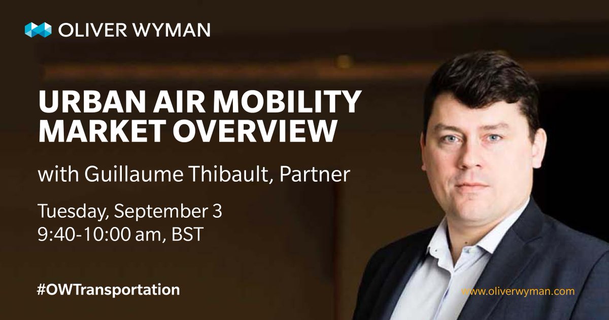 OliverWyman's tweet photo. Guillaume Thibault will speak at the Global Urban Air Summit &amp; provide an overview of the Urban Air #Mobility Market. Check our events page for more details> https://t.co/SlTd6WmHja @ADSgroupUK @FIAFarnborough @GUASFarnborough  @WeAreFINN #GUAS2019 #OWTransportation #eVTOL https://t.co/npubMX38Gy