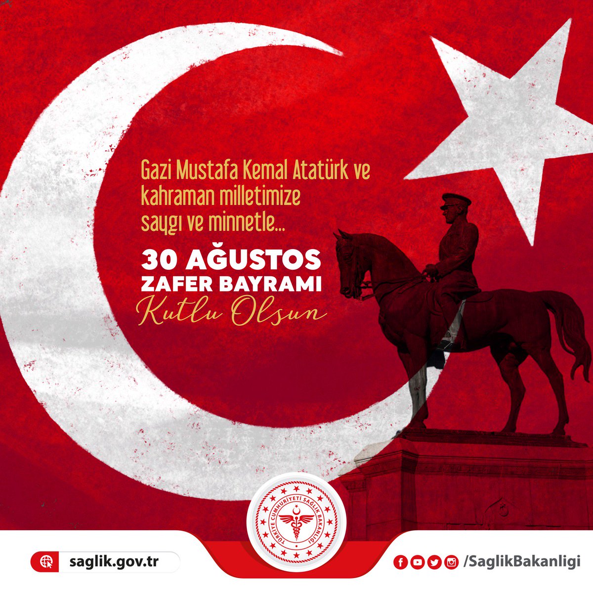 Gazi Mustafa Kemal Atatürk ve kahraman milletimize saygı ve minnetle... 30Ağustos Zafer Bayramı kutlu olsun. #30Ağustos