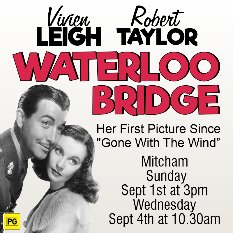 Wallis_Cinemas's tweet image. See Vivien Leigh &amp;amp; Robert Taylor again on the big screen in the 1940 Classic Waterloo Bridge (PG)! Screening at Mitcham Cinemas this Sunday &amp;amp; Wednesday only! Get tickets: bit.ly/2U779A9
#walliscinemas #wallis #classi c#classicfilm