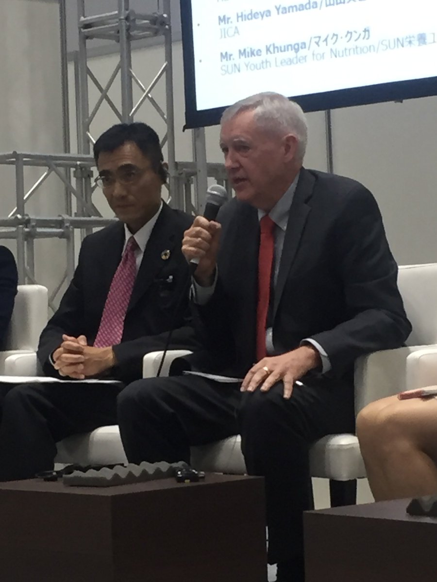 Honored to share the stage at #TICAD7 with #JICA Vice President Hideya Yamada and to learn more about Japan’s leadership in promoting #nutrition and improving agricultural development in Africa through its #IFNA partnership. <a href="/jica_direct_en/">JICA - Japan International Cooperation Agency</a>  @harvestplus #endhiddenhunger