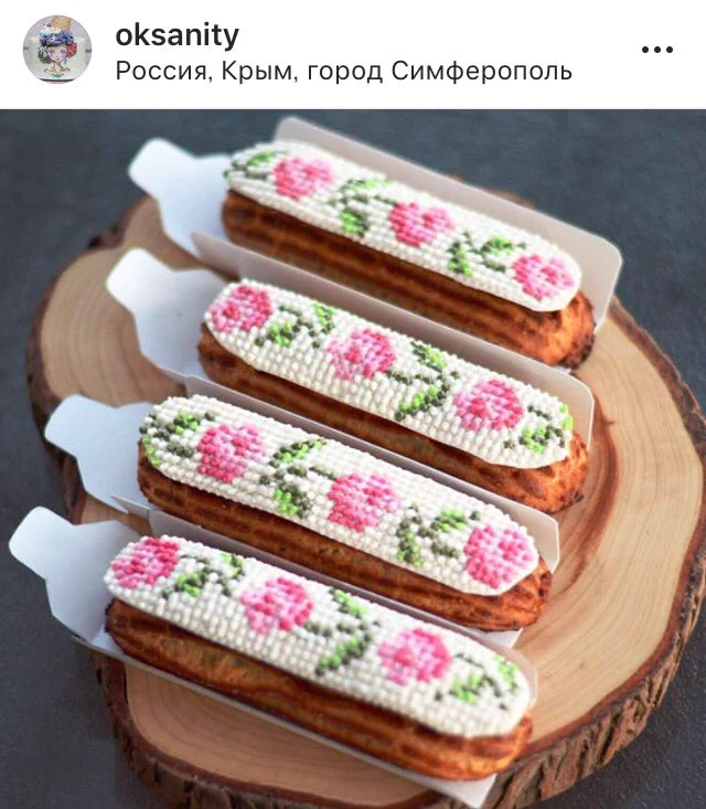 まるで刺繍のよう？ドット模様が描かれたロシアのスイーツ！