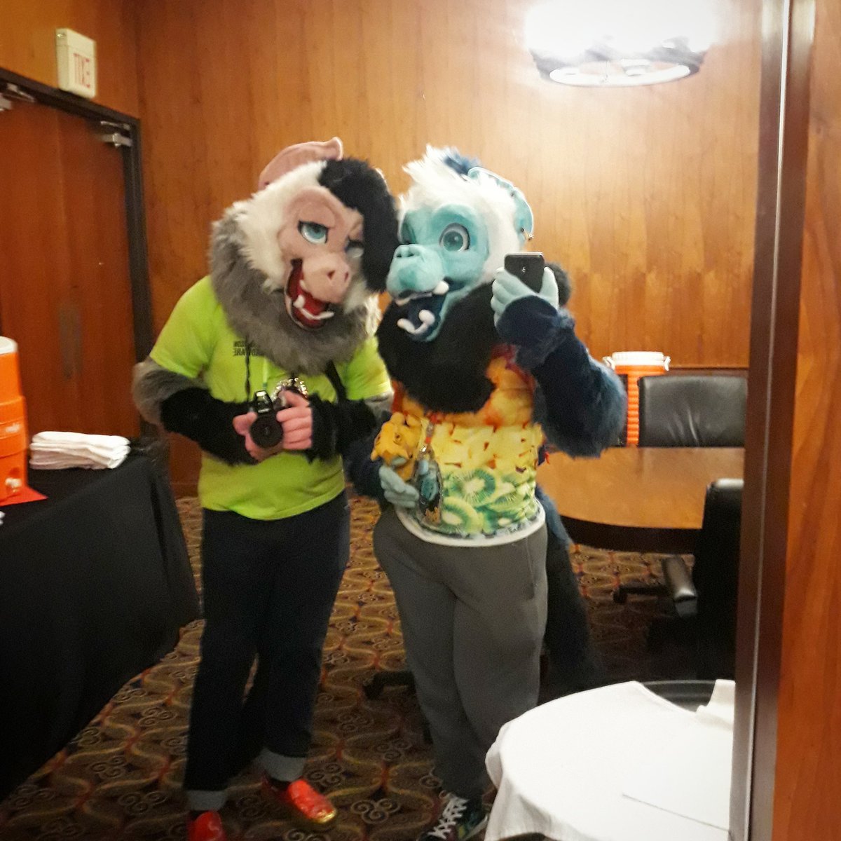 nidopug's tweet photo. Rocking it and it's only night one! #mfm #mephitfurmeet #mephitfurmeet2019 #monkeyfursuit https://t.co/DDusiASOqH