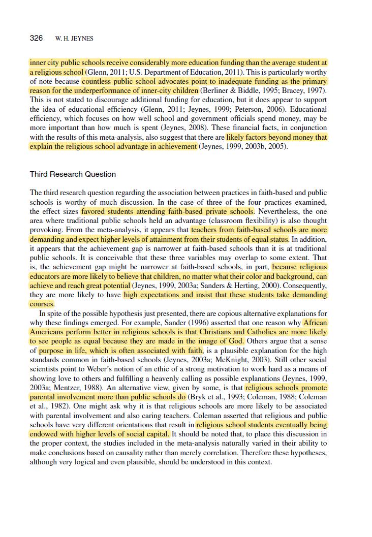 Children raised in religious schools are the more educated, well behaved, and preform better on tests. Despite less funding. Religious schools have higher expectations of students, give them harder courses, and close racial achievement gaps. https://www.tandfonline.com/doi/abs/10.1080/0161956X.2012.679542