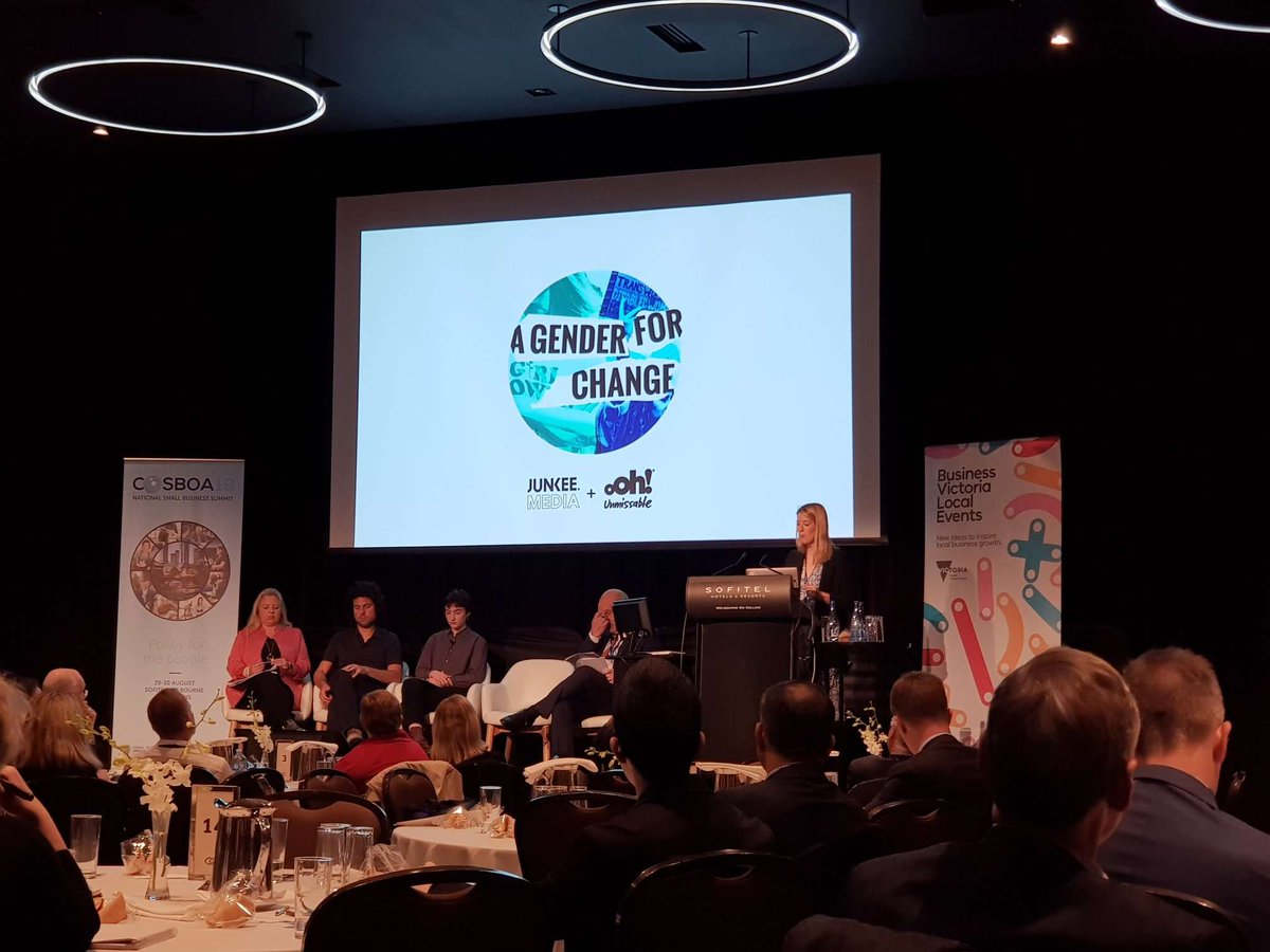 COSBOA's tweet photo. Next session is The Future of Small Business - Stop Talking and Do Something with presenters Fran Deighton, Consumer Strategy Lead at @junkee Media and Estelle Dee, @dosomething. #NSBS19 https://t.co/gwwrjssmGd