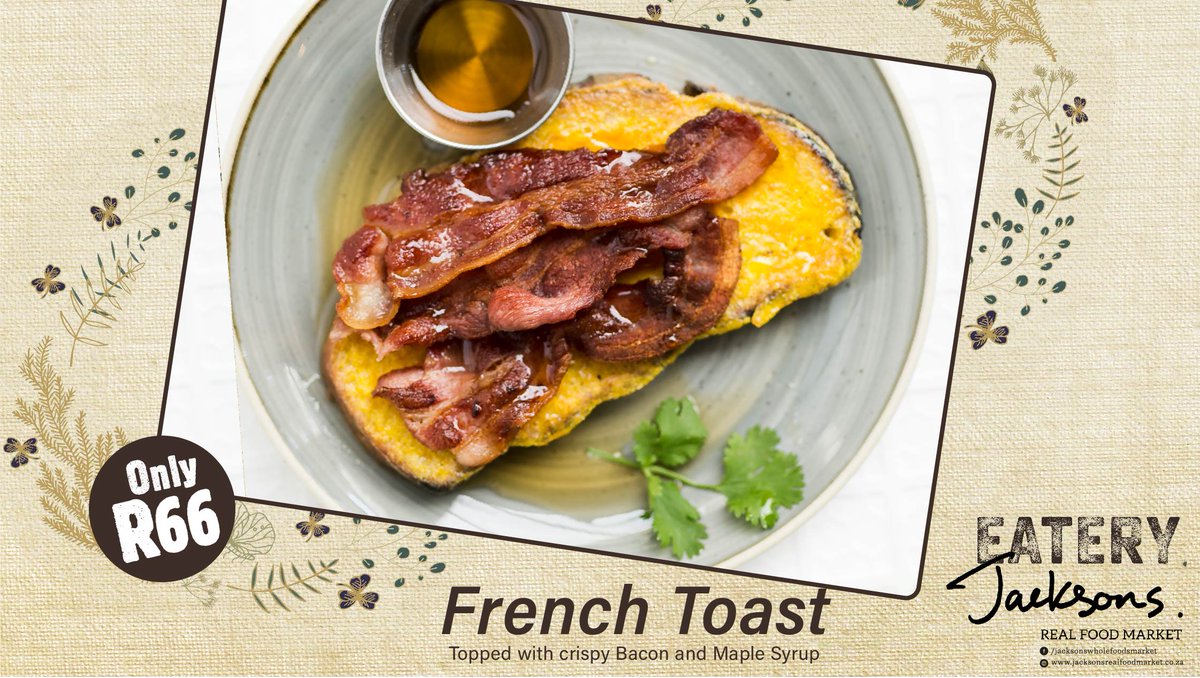 jacksonsrfm's tweet photo. Who said that French toast can't be enjoyed healthy?
Join us this weekend (or during the week) at Jackson's Real Food Market - Eatery at Bryanston or Kyalami from 07:30am every day!
See you there!
#JacksonsRealFoodMarket #Organic #Eatery #OneCartSA #OrderIn #wellness #whole ... https://t.co/5ZKsce4W4k