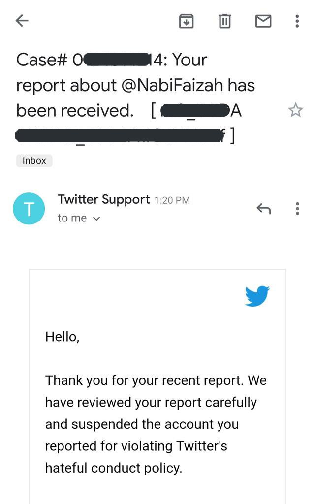 #RIP Case- 169 @NabiFaizah 

Suspended by- @Twitter

Category - Namorogi bhakt/ Fake Muslim account

Reason- abuser & Hate-monger

Reported by- Team #BKJ