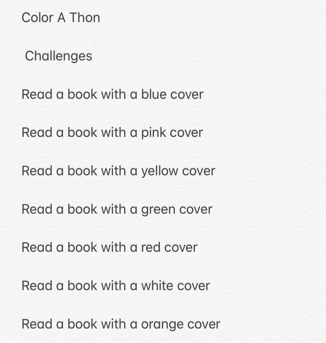 readathonnews's tweet photo. #ColorAThon | 1-7 SEP
@ColorThon
A colorful readathon! π https://t.co/ENan5NExLo