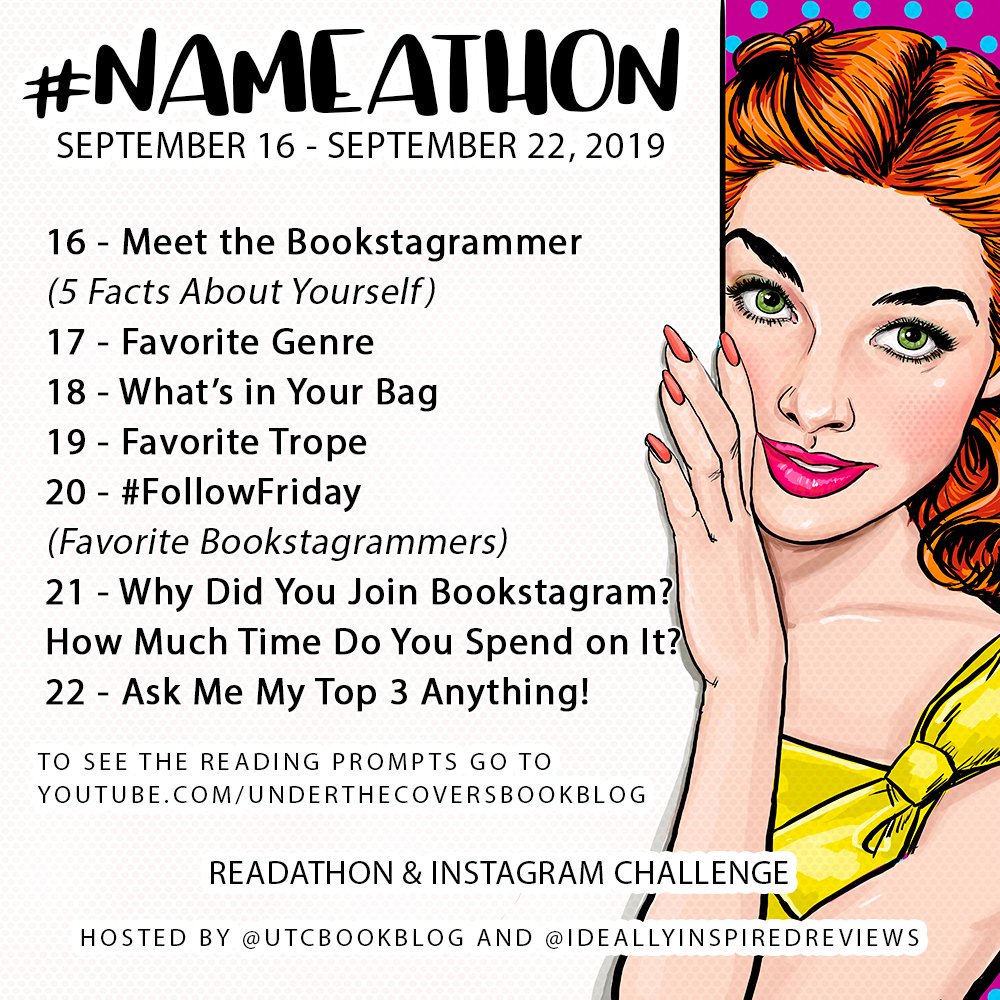 readathonnews's tweet photo. #NameAThon | 16-22 SEP
Hosted by @UTCbookblog @ideallyreviewed
Using the allocated reading challenges for each letter of the alphabet, create a TBR using the letters of your name, nickname, social media handle, blog name, or ANY other name you want to use. https://t.co/05XbirFMrp
