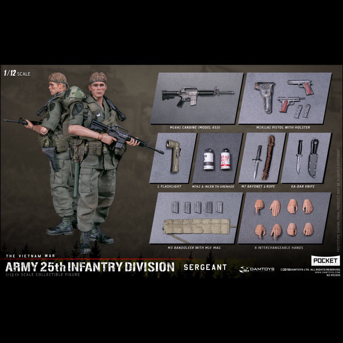 DAMTOYS : 1/12 POCKET ELITE SERIES： ARMY 25th Infantry Division