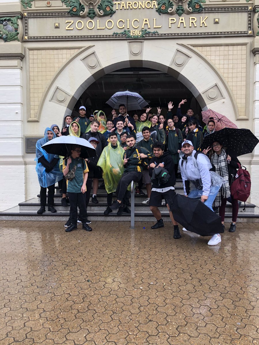 StrathfieldSHS's tweet photo. Despite the weather our Year 9 students enjoyed their team building day at Taronga Zoo #teambonding #despitetheweather #somuchfun https://t.co/MPVGAeSPuI