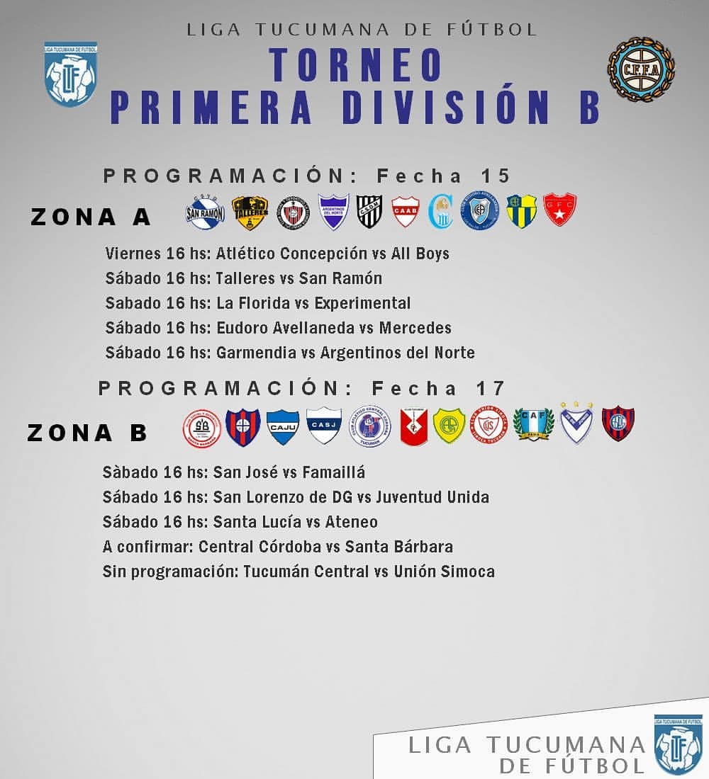 Abcdepor's tweet photo. #LigaTucumana 

Así se jugará este fin de semana 
•Fecha 18 de primera división. 
•Fecha 15 de Primera división B https://t.co/lx9FbwuRgR