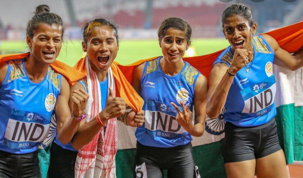 #TeamIndia-Athletics

On the same date last year, #Indian Women's 4x400 Relay Team won the historic #Gold Medal 🏅 at #asiangames2018. 
#One year celebration!!!