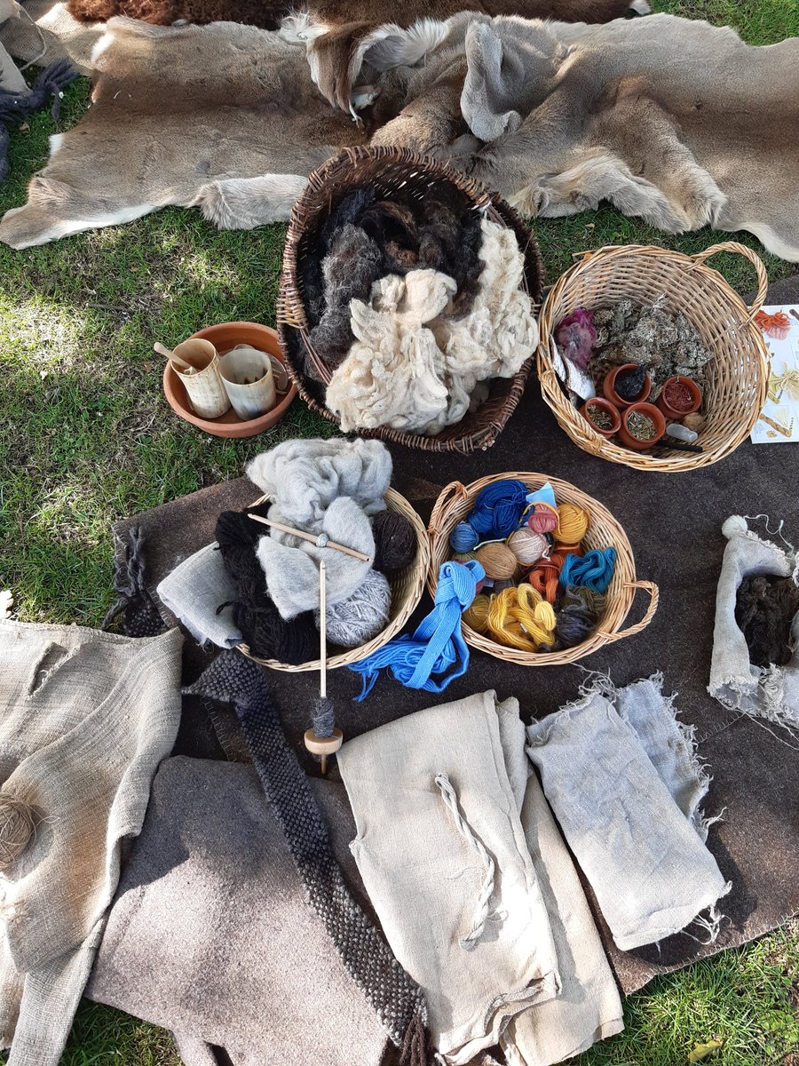 Oak gall #dyeing in the #Ironage and rough heddle #weaving with Hebridean wool.