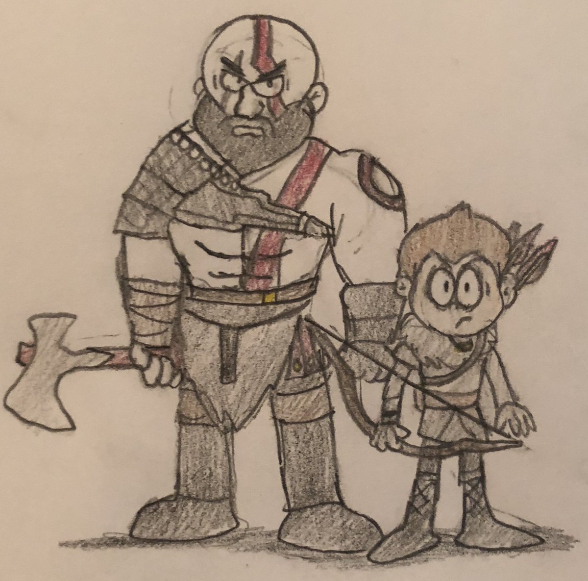 JJSponge120's tweet image. Kratos and Atreus in the Loud House style! #TheLoudHouse #Nickelodeon  #GodsofWar #Sony