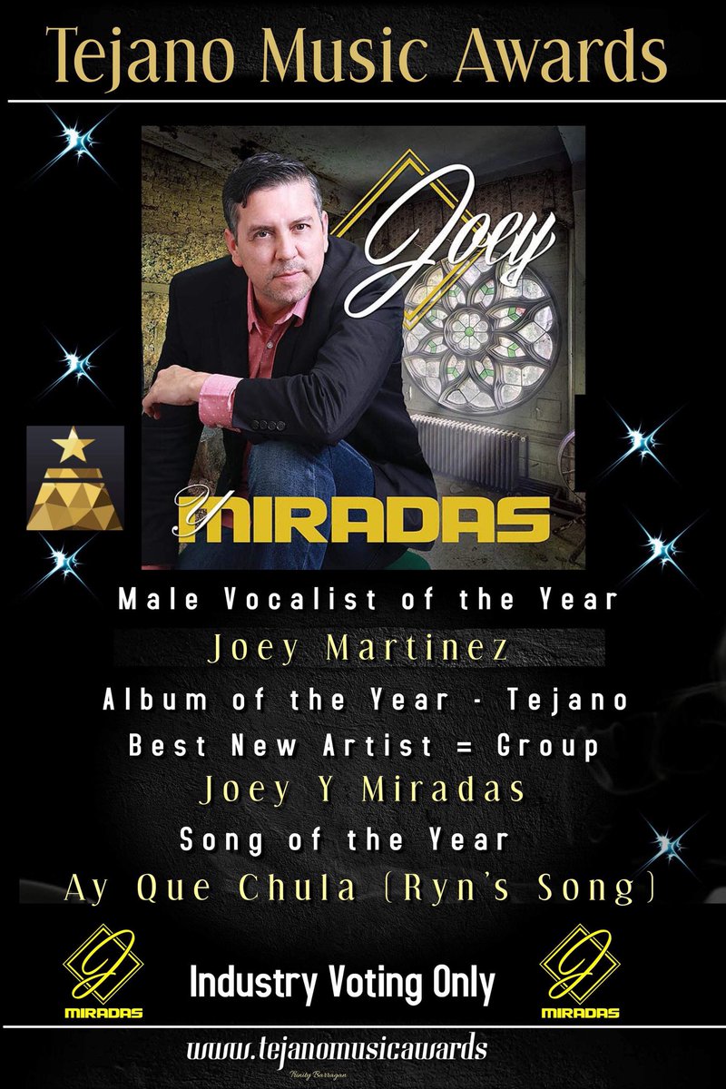 JoeyYMiradas's tweet photo. Humbled and honored to be on the ballot for the Tejano Music Awards! Thanks to our management team (#SlackmonsterStudios #TriniBarragan #ELSAFoundation #RAP #RosieAllisonPromotions), fans, friends, family, and musical brothers &amp; sisters. https://t.co/1WXQkga9sc