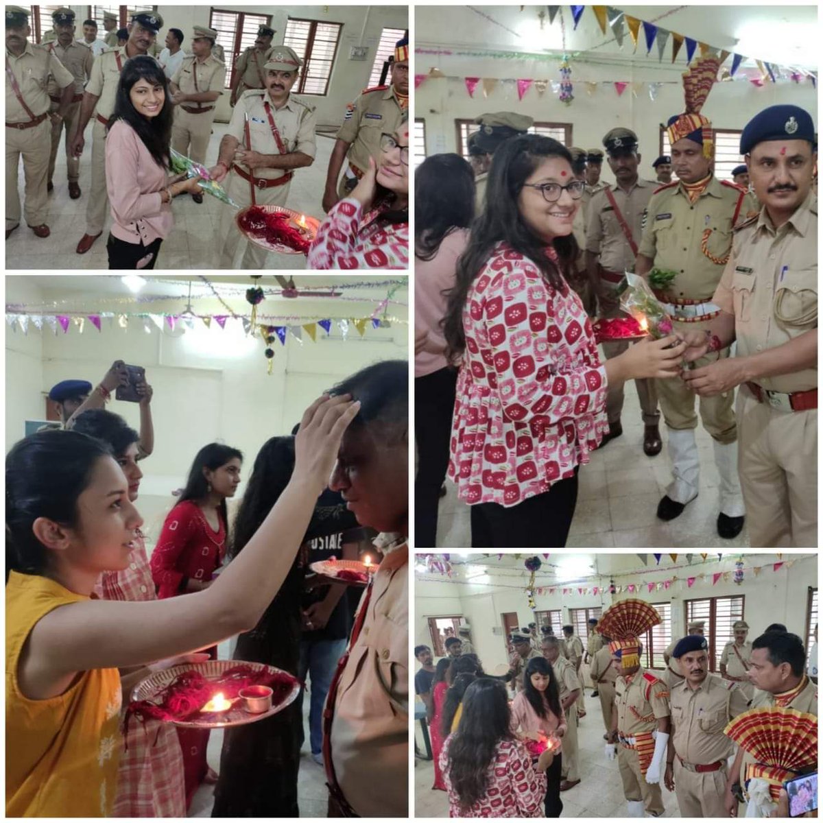 RACMehsana's tweet photo. Rakhi Celebration with SRPF &amp; CISF Jawans on 15th August.
 It was raining in the morning But no matter what, they were on duty with their punctuality. We tied them Rakhi and they gave us their blessings!💐 
Thank you all the dignitaries of SRPF &amp; CISF Camps. 
It was Memorable. https://t.co/pZko26j8BL