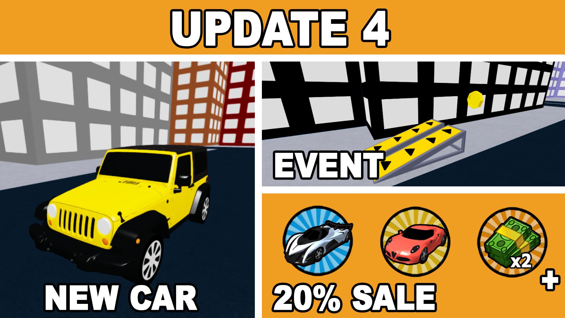 Liteimpulse On Twitter Vehicle Tycoon Update 4 Is Out Coin Event Collect Coins Around The Map New Car Jeep 20 Sale Limited Enter Code Double For A - roblox vehicle tycoon codes list 2019