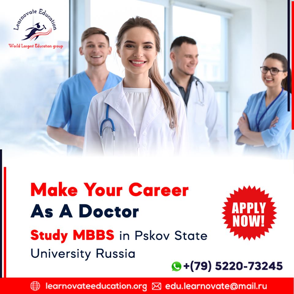 learnovate_edu's tweet photo. Do you dream to be a Doctor? Study MBBS in Pskov State University Russia.

Apply Now..!!

📞Contact Learnovate Education +(79) 5220-73245.

#learnovateedu #learnovateeducatiorussia #learnovate #StudyMBBSinabroad https://t.co/L6dCg7lEKM