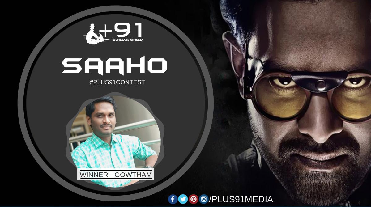 Plus91medias's tweet photo. Congrats @GowthamanRockz for winning #SAAHO movie tickets...

#prabhas @ShraddhaKapoor #SaahoInCinemas #ContestAlert #TicketContest #SaahoContest #SaahoFromToday #SaahooFromAug30 #plus91contest #plus91media https://t.co/VlU6x6ltyN