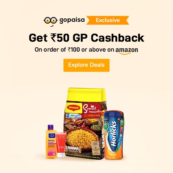 GoPaisaCom's tweet photo. Get Rs.50 GoPaisa Reward On Order Rs.100 &amp; above + Rs.50 Cashback Using Amazon Pay UPI

Grab the Deal - https://t.co/uPL28XjSRP

#GoPaisaOffers #GoPaisaDeals #GPOffers #GPDeals #AmazonPayUPI #AmazonUPIOffers https://t.co/K1rjVp6fPZ