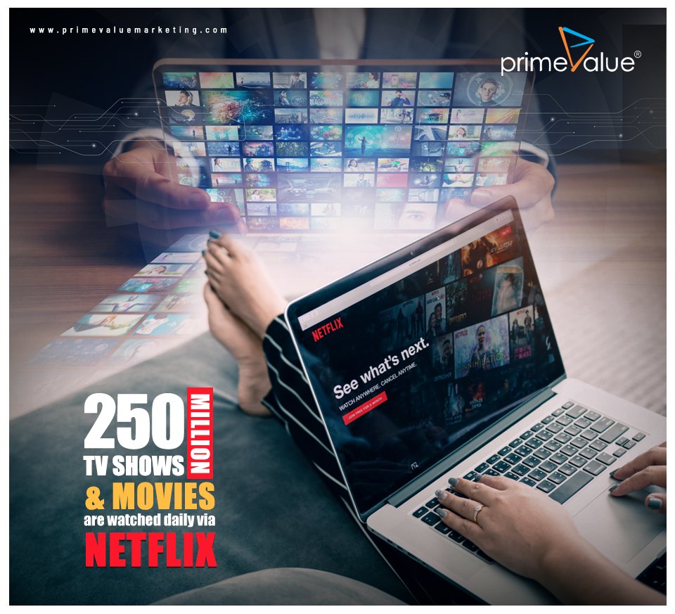primevaluemark3's tweet photo. Apparently, 250 million hours of TV shows and movies are watched daily via Netflix. So, what are you binge watching next? #Primevalue #marketing #services #didyouknow #amazingfacts #didyouknowfacts #internet #interestingfacts #netflix #netflixmovies #tvshows #movies #watching https://t.co/RRcwU0UVYx