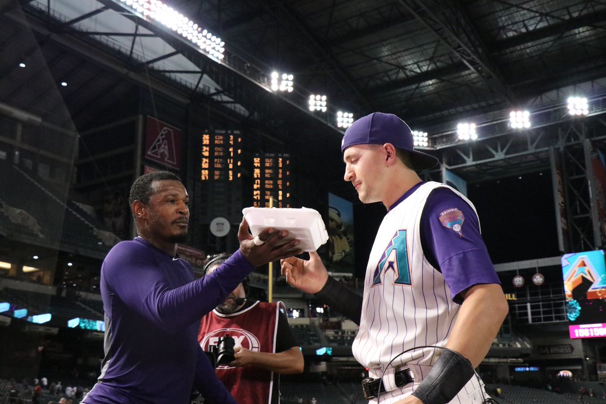 NickAhmed13's tweet photo. Great comeback win tonight! Pie tastes good! #pieintheeye #W #comeback #rattleon https://t.co/xDgsPtPJ9q