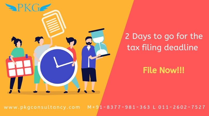 ConsultancyPKG's tweet photo. Have you filed your taxes yet?
Just 2 days to go for the tax filing deadline.
File now or pay a late fee of up to Rs. 5000! Choice is yours.
#TaxFiling #LateFiling #NoLateFee #pkgconsultancy
tag with your friends family to remind last date... https://t.co/qCHbYrekiO