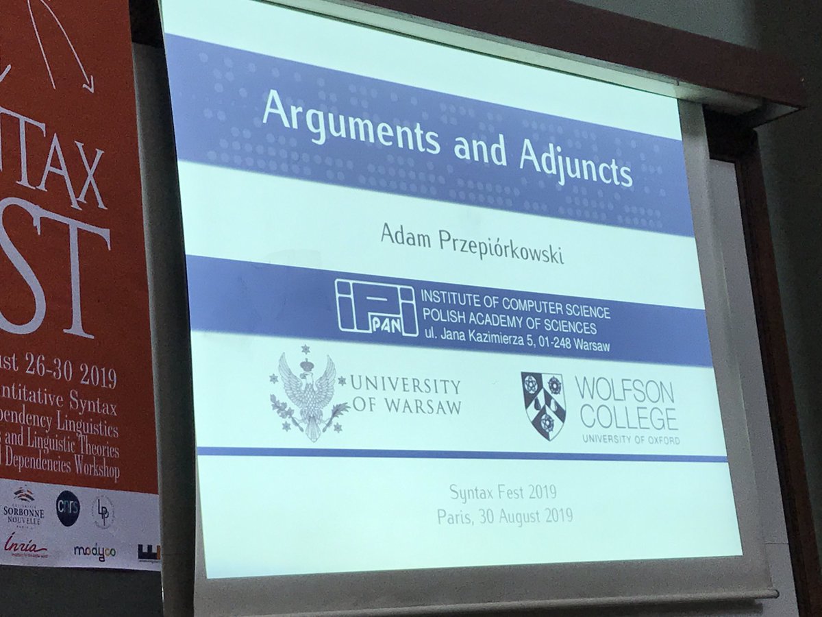 zehavoc's tweet image. Last day of #SyntaxFest2010 starting with #UDW19’s keynote speech by Adam P. « Arguments and Adjuncts »