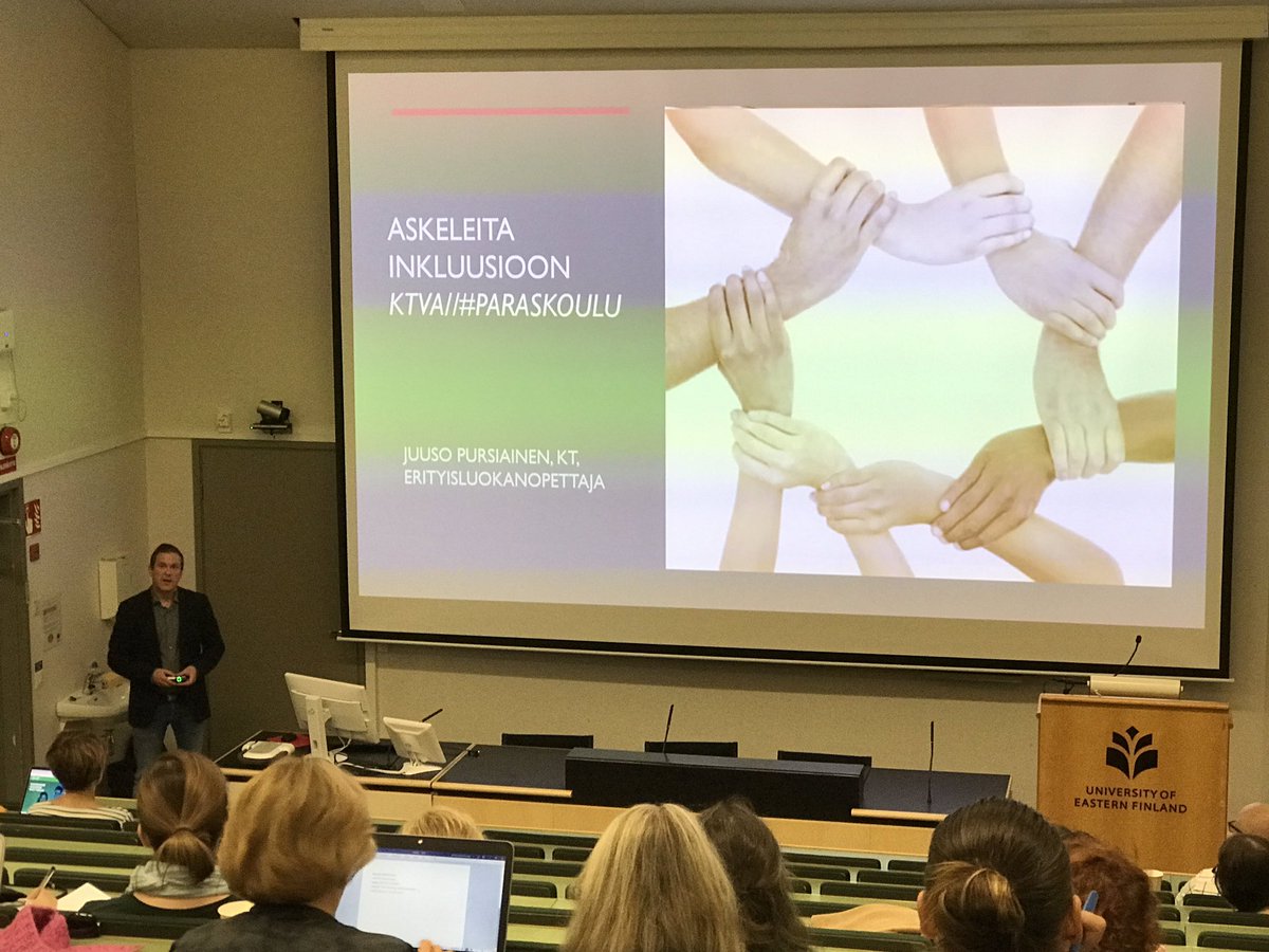 rantakylan's tweet image. Erityisluokanopettaja Juuso Pursiainen kävi kertomassa eNorssin syysseminaarissa #paraskoulu -hankkeesta koulumme osalta. @enorssi @UniEastFinland #inkluusio #opettajankoulutus #harjoittelukoulu #tutkimus