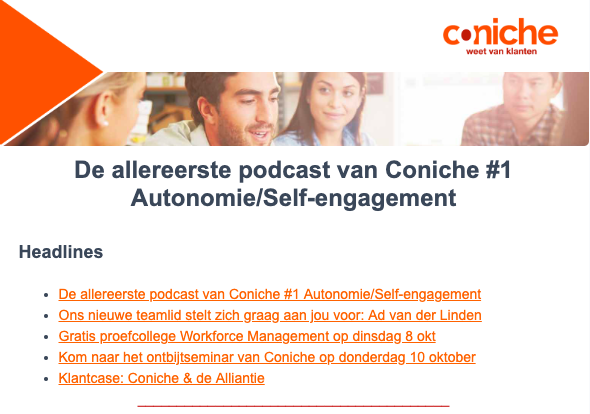 Onze nieuwsbrief is er weer! Vol met inspiratie over klantcontact,  een podcast, een seminar en een proefcollege WFM. Kortom waardevolle kennis. kijk op bit.ly/2ZAGtJb