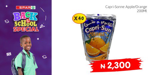 SPARNigeria's tweet photo. 🔔LIVE NOW🔔
🔊 SPAR BACK TO SCHOOL SPECIAL SALE 🔊
We are ready to help you get your children #BackToSchool
Choose from the wide range of Back To School Products, visit: https://t.co/WLz50x4UiT
Offer valid 30th Aug - 16th Sept 2019
#SPARNigeria #BackToSchoolWithSPAR https://t.co/oLSFZERUj9