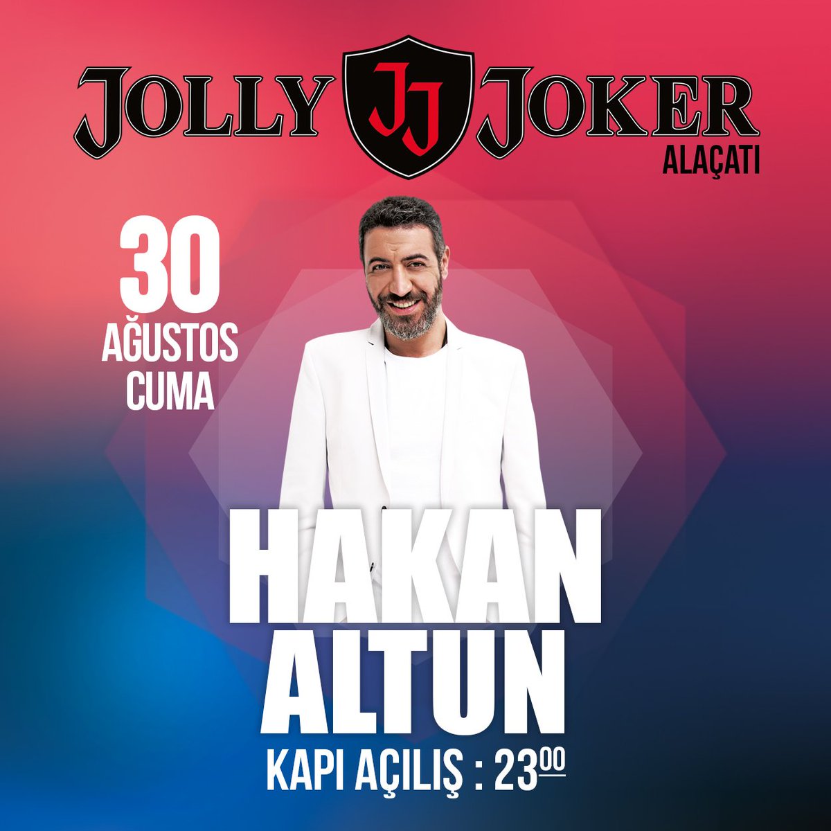 Bu gece <a href="/hakanaltunmusic/">Hakan Altun</a> <a href="/JJAlacati/">Jolly Joker Alaçatı</a> sahnesinde. Kapı açılışı 23:00 Bilgi için: +90 541 354 76 76 &amp; +90 543 354 76 76