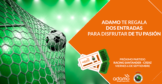 Adamo el Internet Fibra Óptica oficial ¡del <a href="/realracingclub/">Real Racing Club</a> !
#SiempreContigo, siempre con el Racing ⚽, Siempre con la afición 🏟️ ¡Siempre con Cantabria! 💚💪

Puedes ganar ¡¡una entrada DOBLE en el BOX de Adamo del Sardinero totalmente Gratis!! 😲
 #VamosRacing