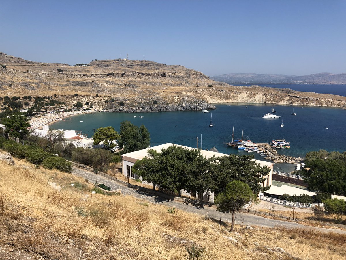 M_J_Griffiths's tweet photo. Checked out Lindos today. Dates back to 4000 BC.....that’s older than some of my jokes (but sadly not all of them). #lindos #rhodes #greece #donkeys #acropolis #whitewash #holiday https://t.co/DogHGL1O1B