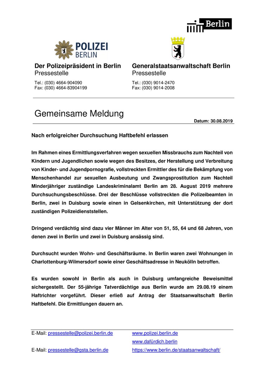 Polizeibericht Berlin Nummer 25395