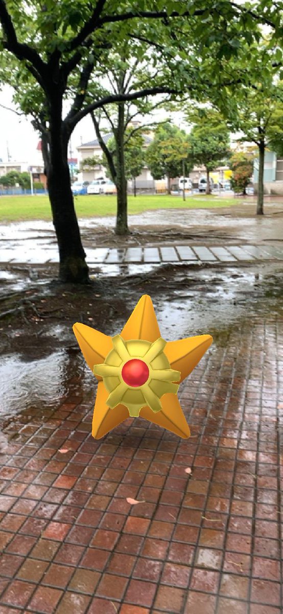 34 على تويتر 今朝は強めの雨 ヒトデマンさんは公園で大喜びでした ポケモンgo ヒトデマン