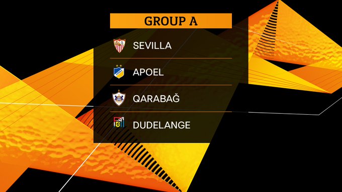 2019 2020 El Group A Sevilla Apoel Qarabag Dudelange Uefa