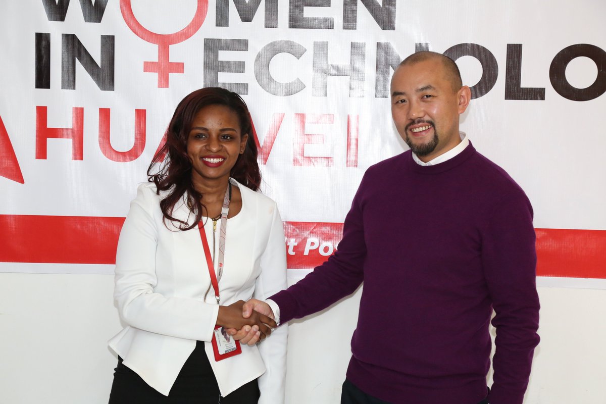 HuaweiKenya's tweet photo. Women in Technology Huawei official launch by Stone He Huawei Kenya CEO and Maureen Mwaniki, Heath and Safety Manager. #WITHLAUNCH https://t.co/8Zq8Ua69v5