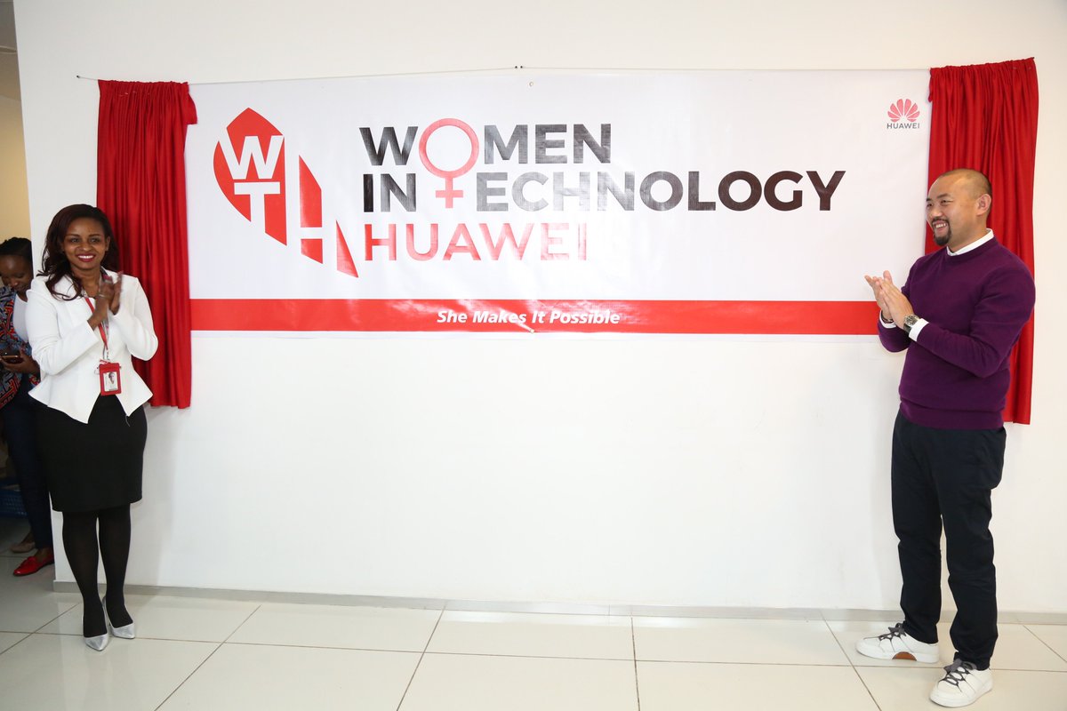 HuaweiKenya's tweet photo. Women in Technology Huawei official launch by Stone He Huawei Kenya CEO and Maureen Mwaniki, Heath and Safety Manager. #WITHLAUNCH https://t.co/8Zq8Ua69v5