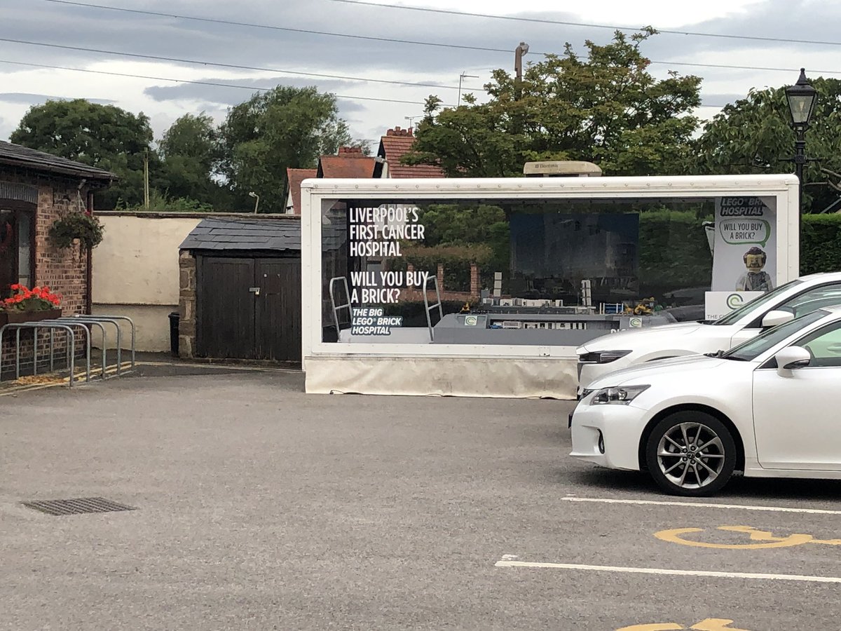 LizBishopCCC's tweet photo. Our Big Lego Brick Hospital was outside my gym at 6.30 this morning. Raising vital funds for our new Clatterbridge Cancer Centre in Liverpool. V motivating! #ClatterBricks https://t.co/kS6wAQmyhd