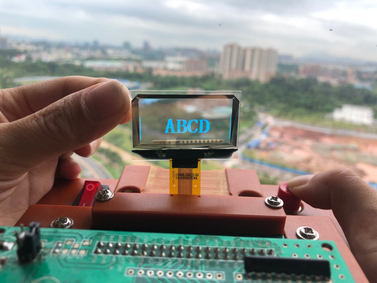 Carmen12BB's tweet photo. #transparentoledscreen #transparentoleddisplay
1.51inch Transparent OLED, 🆒amazing screen🆕
1.Number of Pixels : 128 x 56
2. Module Size : 42.04 x 63.22 x1.25 (mm)
3. Active Area : 35.05 x 15.32 (mm)
4.Pixel Pitch : 0.274 x 0.274 (mm)
5. Pixel Size : 0.254 x 0.254 (mm) https://t.co/hr0pbyPwJk