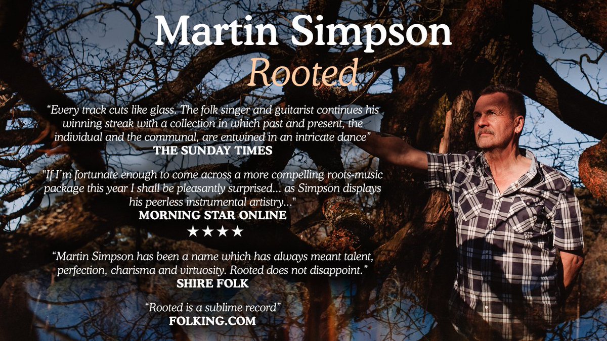 Martin Simpson's brand new album Rooted is out today! We'd love to know what you think of it and which is your favourite track? You can listen, buy and download the album here: smarturl.it/martinsimpsonr…