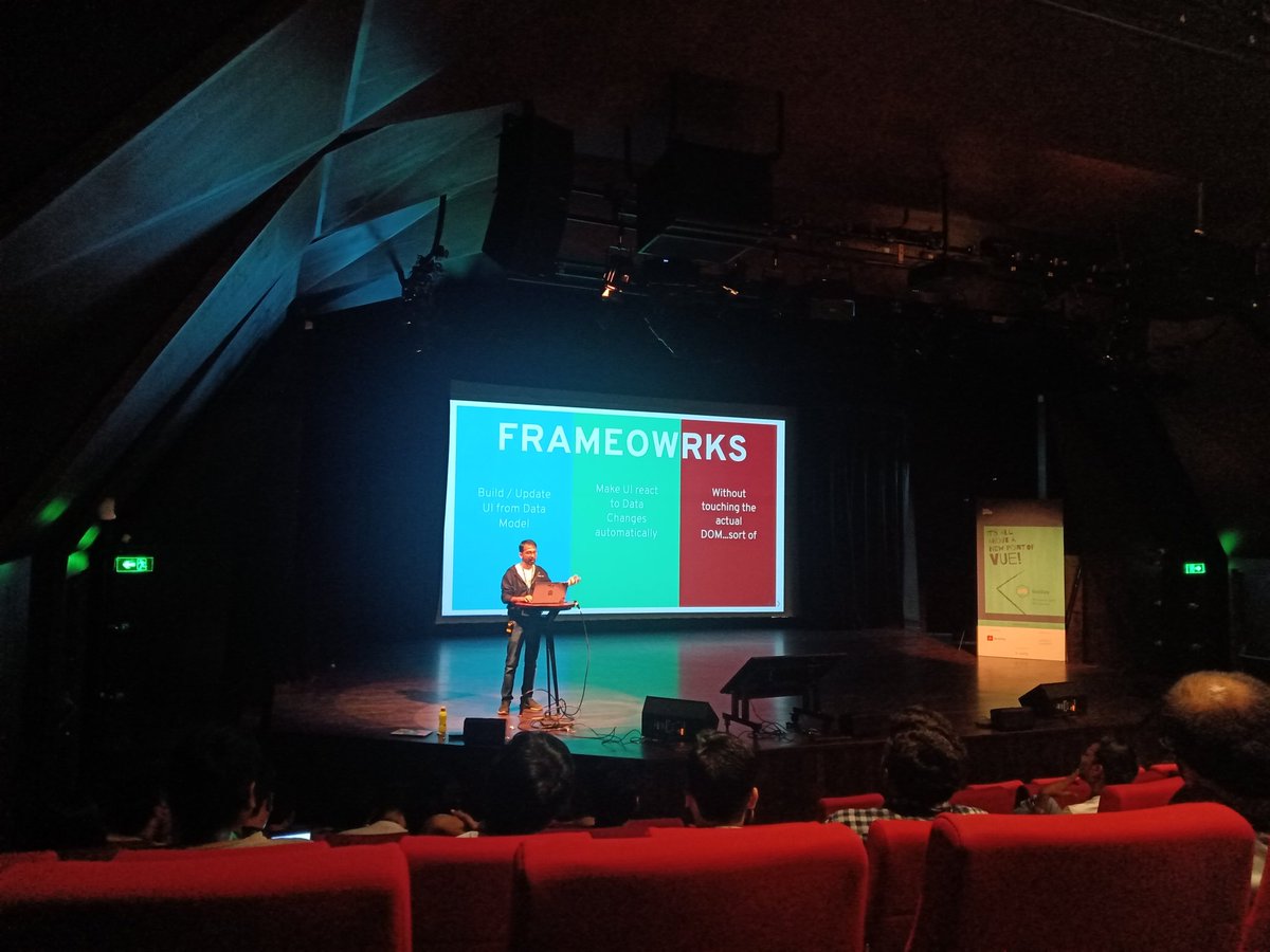 bharathvaj_g's tweet photo. @praveenpuglia Talking about reactivity in front end ui frameworks.
#VueDay #jsfoo #js #hasgeek https://t.co/ByvgZiIhqz