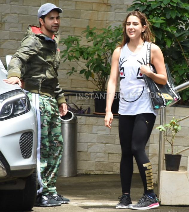 instantbolly's tweet photo. #VarunDhawan And #SaraAliKhan Snapped Post Dance Rehearsal For Their  Upcoming Movie #coolieno1 https://t.co/vAY53Ofwg7