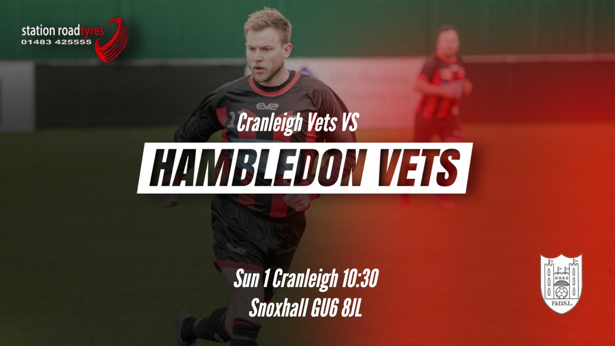 Hambledon Vets are in action Sunday as they make the trip to face @CranleighFC Vets 📍GU6 8JL

Sponsor @StationRd_tyres