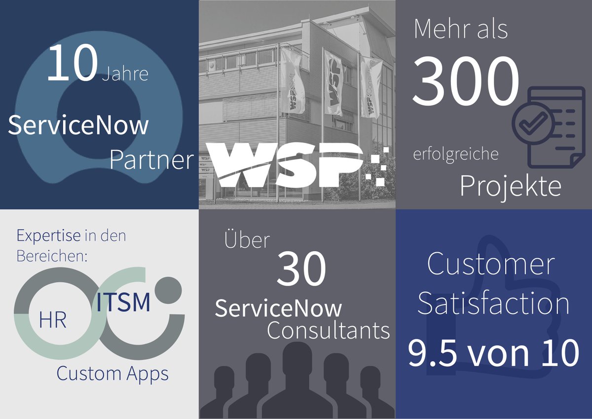 WSPConsulting's tweet photo. Wir sind am 30.10.19 wieder als Gold-Sponsor bei der @servicenow Now at Work in Frankfurt vor Ort und feiern im Rahmen dessen außerdem unser 10 jähriges Partnerschafts-Jubiläum. Dafür haben wir uns etwas einfallen lassen – vorbeikommen lohnt sich! https://t.co/nSdaFGCjaR https://t.co/9wMXQDejZz